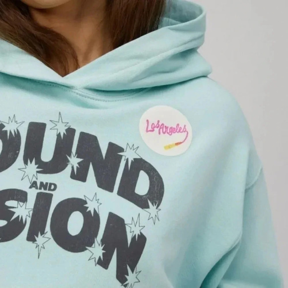 NWT Daydreamer LA Sound & Vision patch pocket graphic hoodie with embroided hood - Picture 7 of 9